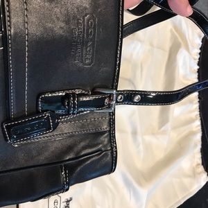 Black leather tote Coach purse